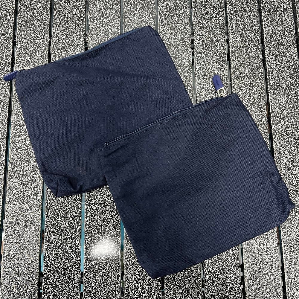 Frete grátis ~ pedido final de comércio exterior bolsa cosmética de lona azul escuro bolsa de crachá de cor sólida bolsa