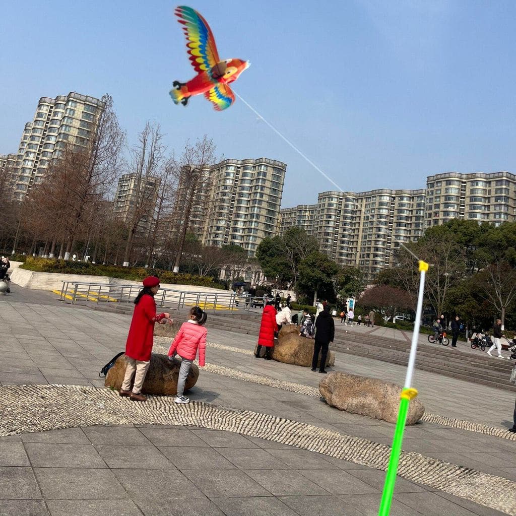 Kite crianças brisa fácil-voador portátil dinâmico vara de pesca Mini kite papagaio dos desenhos animados caminhada ao a