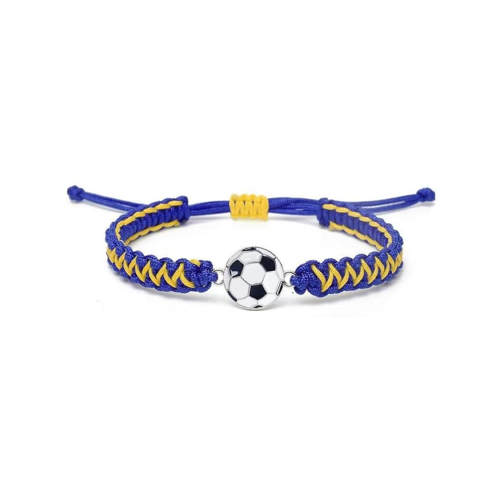 Copa do mundo futebol tema elemento esportes pulseira preto branco trançado futebol casal fã pulseira ajustável