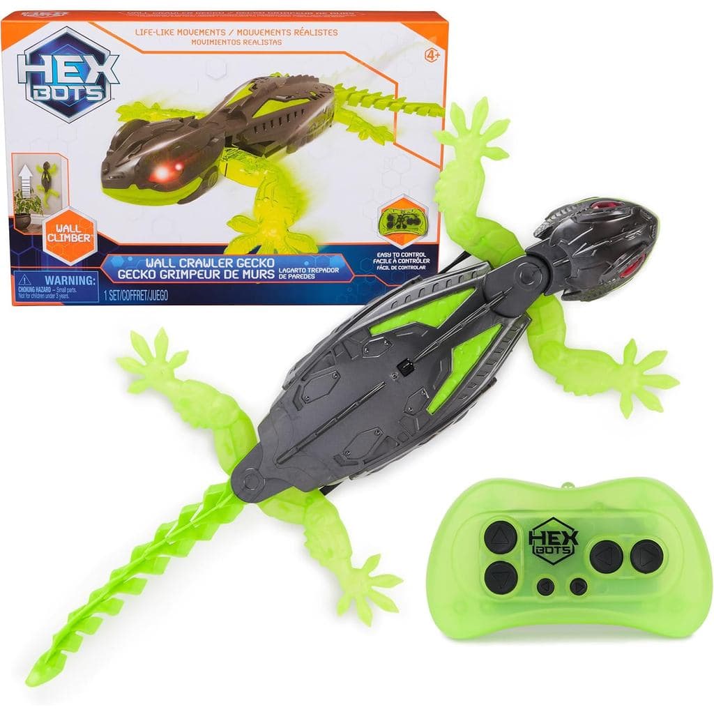 HEX BOTS Crawler Gecko com Tecnologia Oficial de Escalada em Paredes, Robô de Controle Remoto Recarregável, Brinquedo de