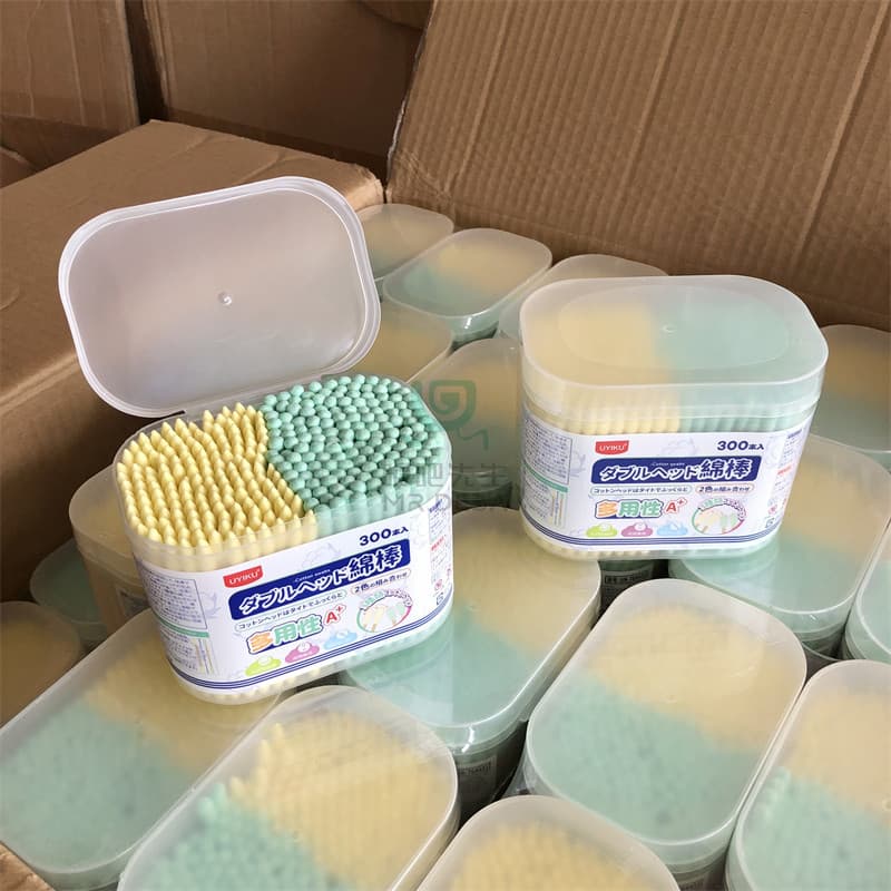 Pacote de 300 palitos!Três tipos de cabeças de algodão, cotonetes domésticos de duas cabeças, cotonetes portáteis para c