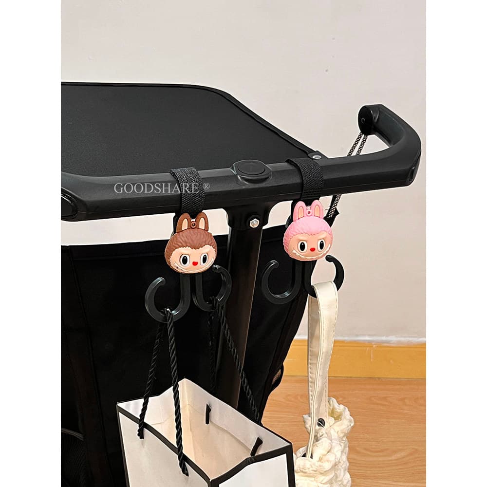 Carrinho de bebê gancho saco gancho forte carga-rolamento bonito dos desenhos animados andando carrinho de bebê gancho d