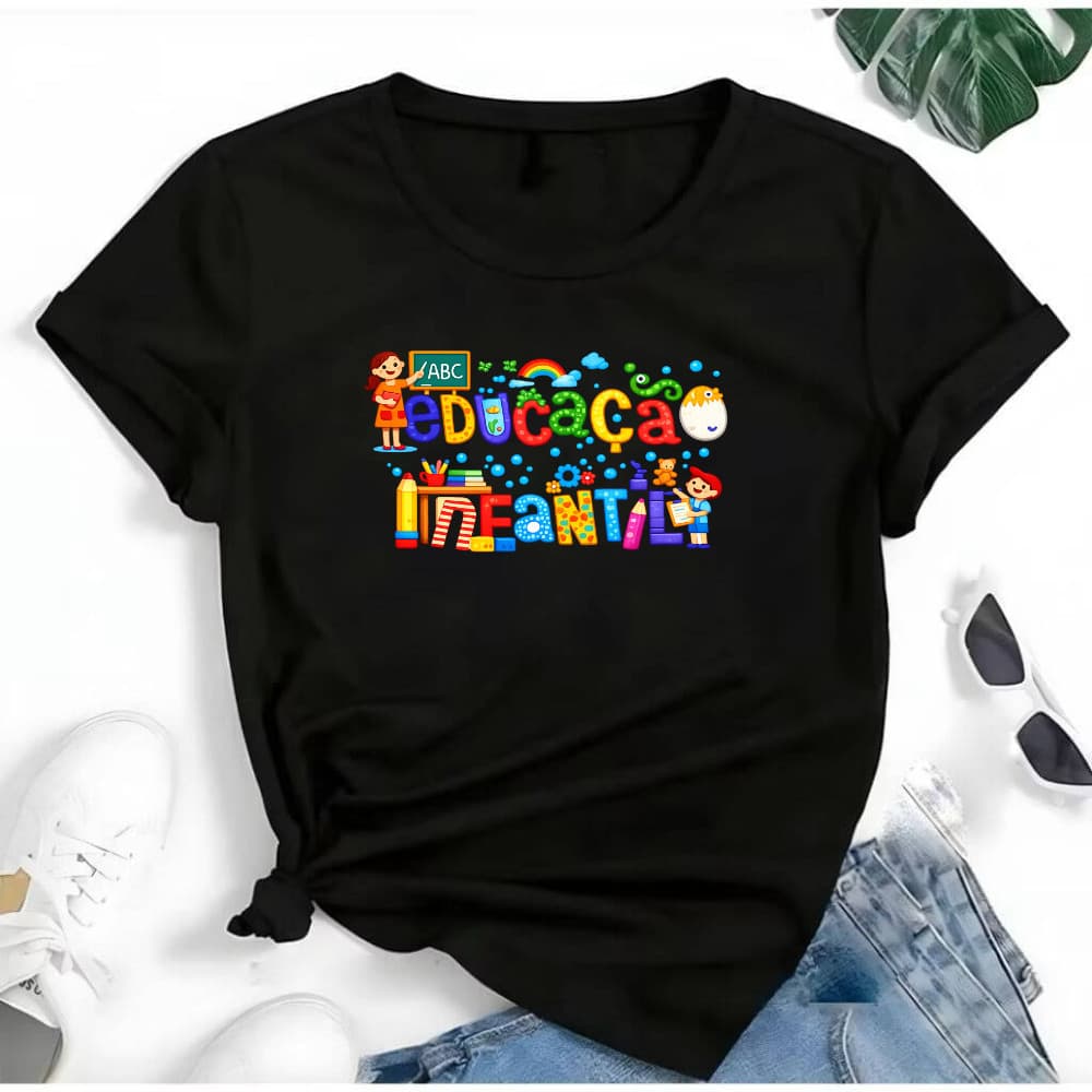 T-shirt Feminina Blusa Camiseta Profissão Educação Infantil
