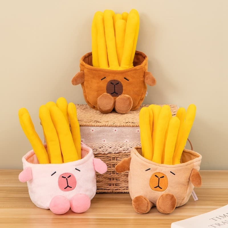 Bonito Capivara Batatas Fritas Brinquedo De Pelúcia Adorável Dos Desenhos Animados Boneca Animal Decoração Para Casa Pre