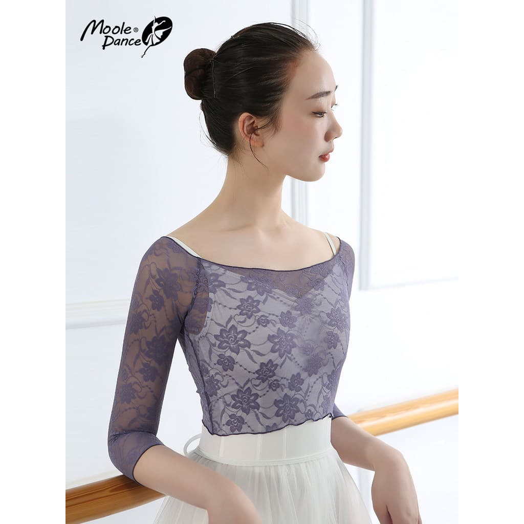 Pequeno jasmim dança terno Ballet prática terno feminino adulto ginásio terno Bodysuit gaze dança blusa superior