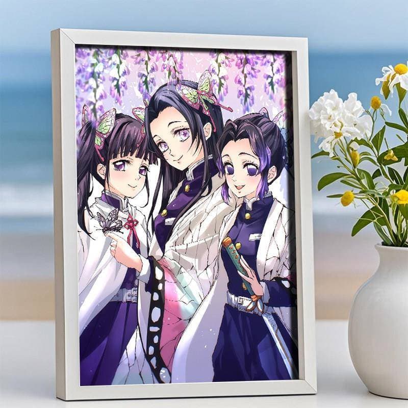 Demon Slayer borboleta Ninja três irmãs moldura de foto mesa de balanço Popular presentes de estudante de venda quente p