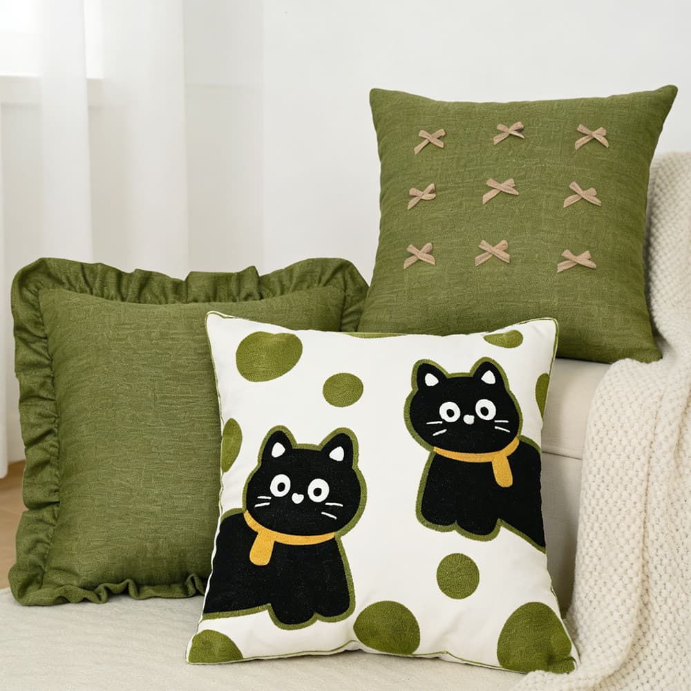 Decoração da sala de estar Nordic ins babados saia travesseiro Bowknot decoração almofada bonito gatinho decoração sofá