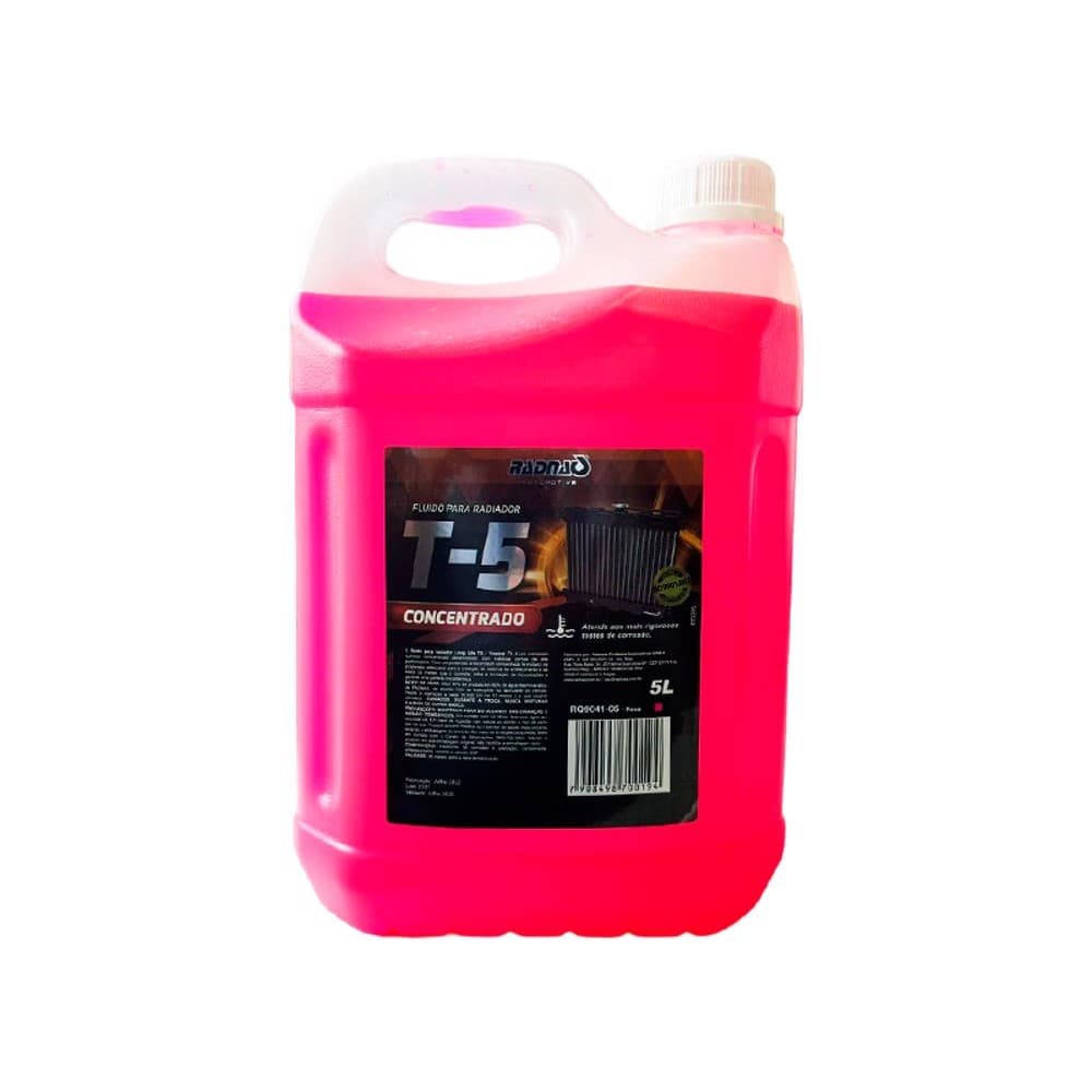 Aditivo Radiador Rosa T5 Radnaq 5 Litros Concentrado Galão