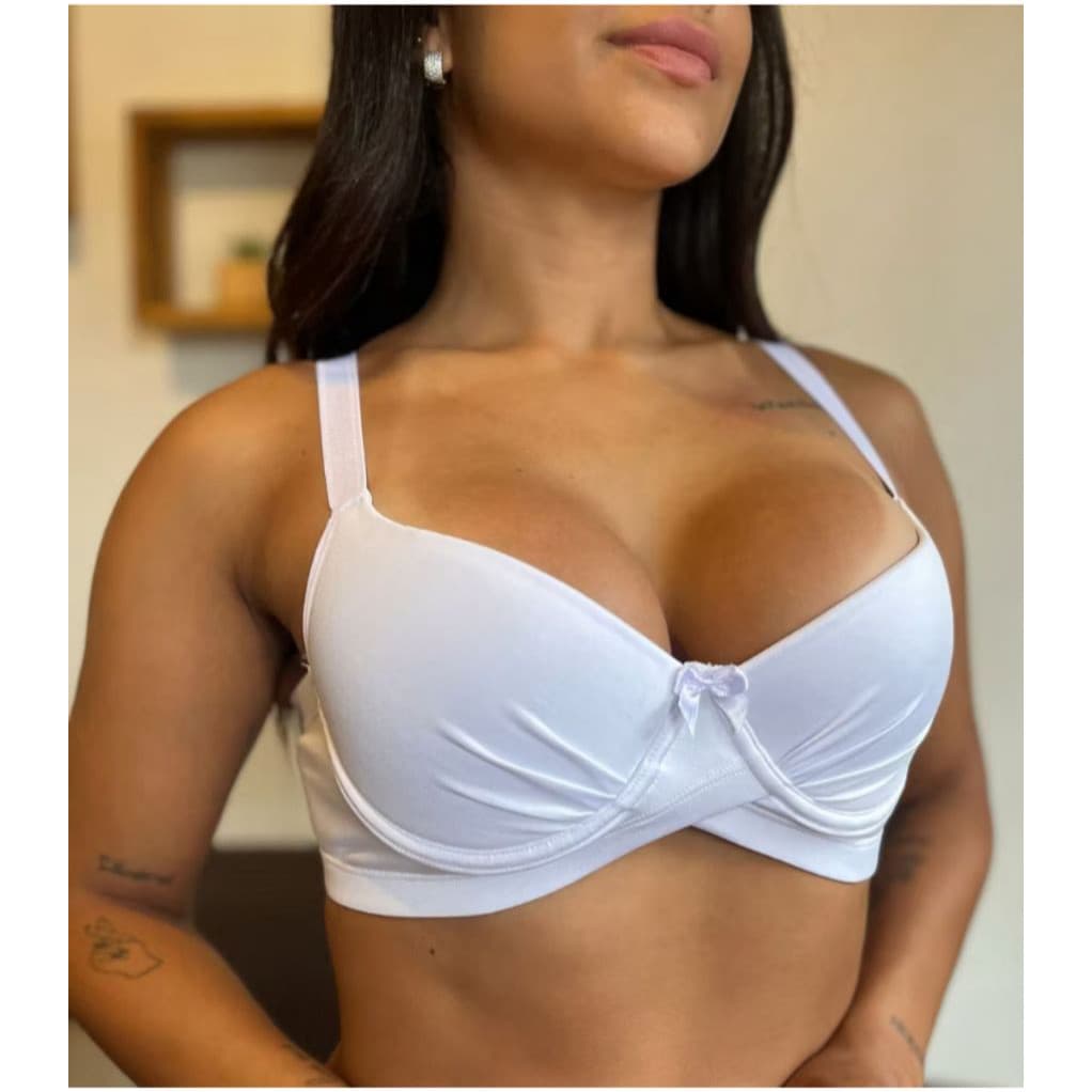 2 Sutia com Bojo Transpassado Aro Reforçado Moda Intima Feminino Conforto Macio Alça Regulaveis 071