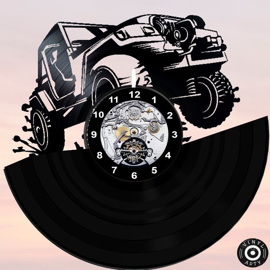 Relógio de Parede Relógio de parede Jeep - Real - cortado Relógios de parede 30cm Disco de Vinil Dec