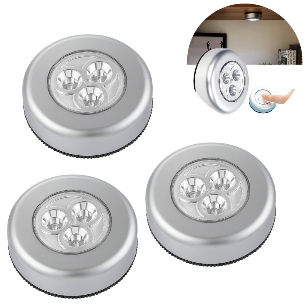 3 Luminárias Toque Portátil 3 Leds Escritório e Hotel