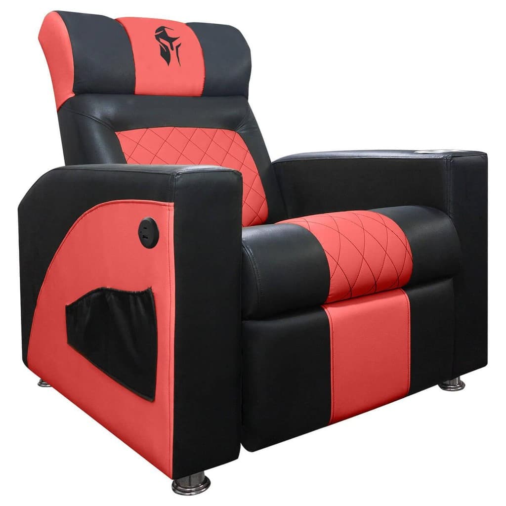Cadeira Gamer Sparta com Encosto Reclinável e Carregador USB Corino Preto/Vermelho