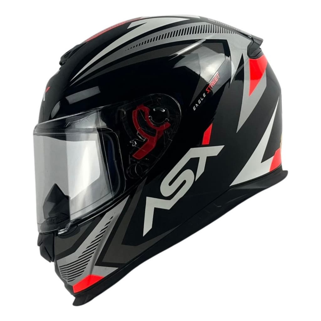 Capacete Asx Eagle Street Grafite Branco Masculino Feminino