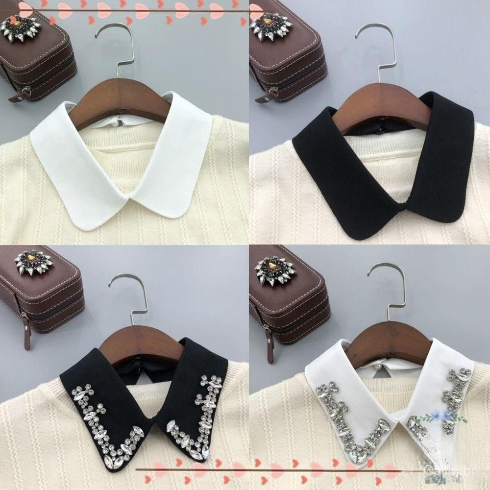 Lapel Colarinho Falso , De Camisa Destacável Vintage , Blusa Feminina Camisola De Lapela Falsa Gola Gravatas