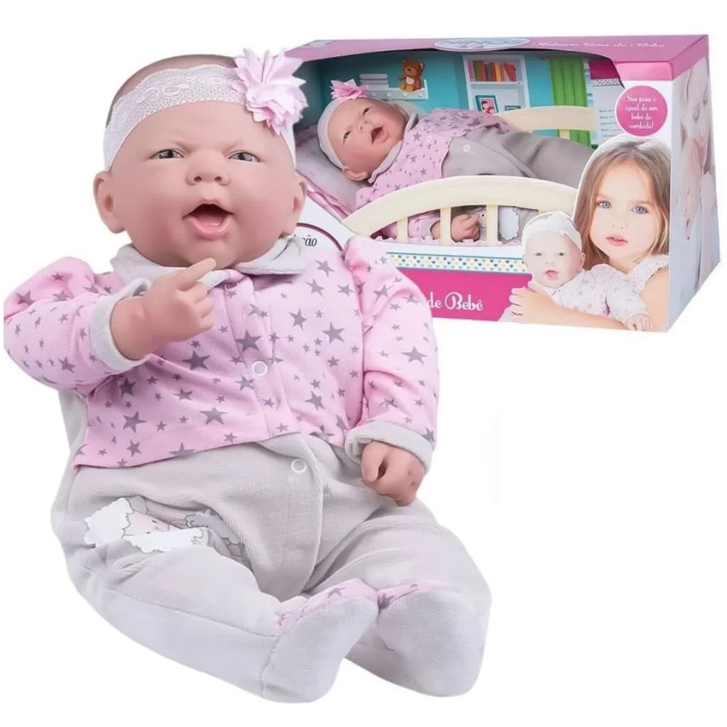 Boneca Reborn Ninos Com Boca Aberta Sons De Bebê Cotiplas