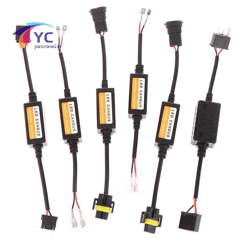 YCBR LED Canbus Decodificador Faróis De Carro Resistor Livre De Erros H1 H3 H4 H7 H9 H11 Adaptador Cancelador De Aviso .