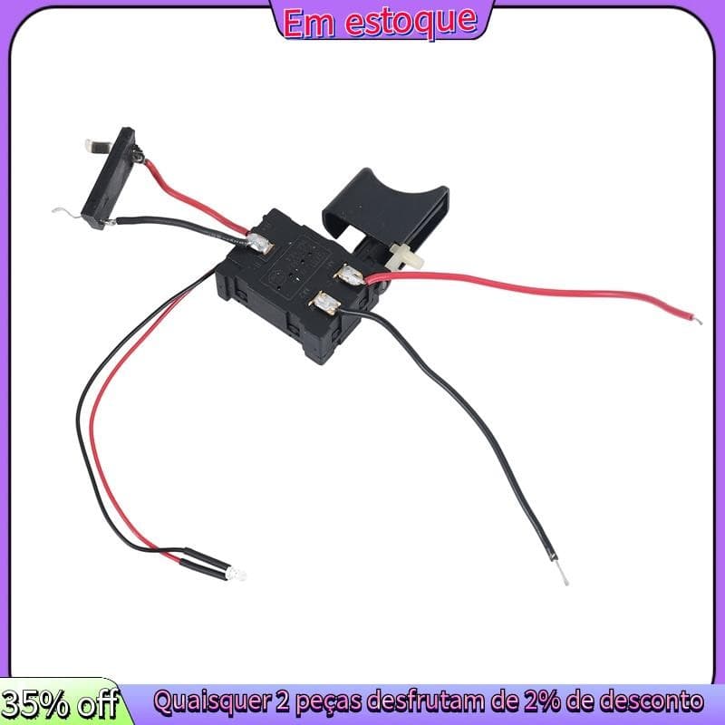 DC 7.2 V-24 16A Interruptor De Controle De Furadeira Elétrica Gatilho Sem Fio Com Luz Pequena Para Ferramenta
