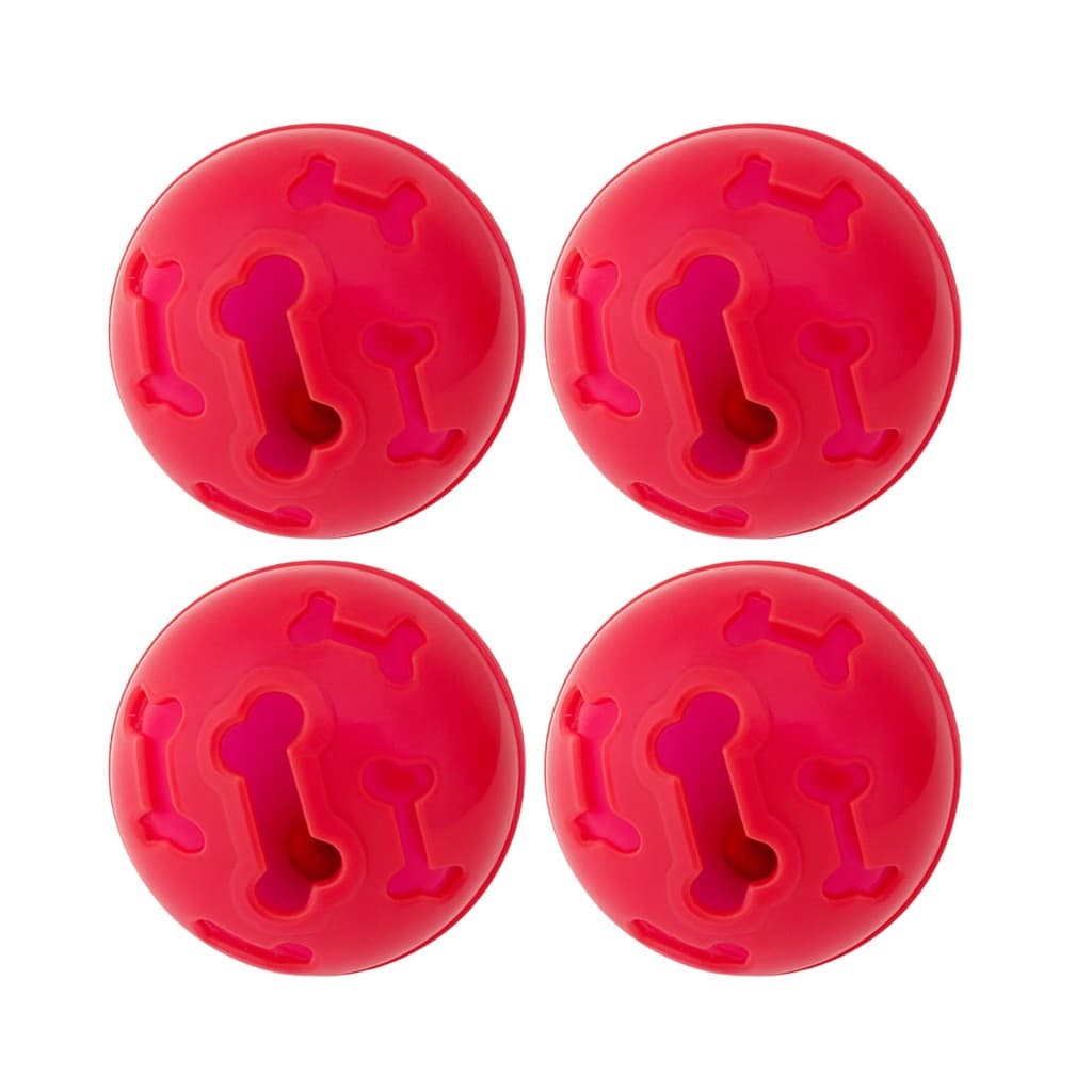 Kit 4 Bola Petisco Interativo Pink Neon 7x6cm Brinquedo Pet