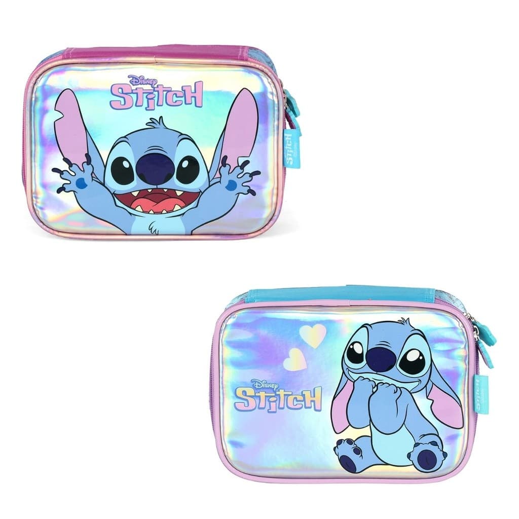 Estojo Box Escolar Infantil Holográfico Stitch