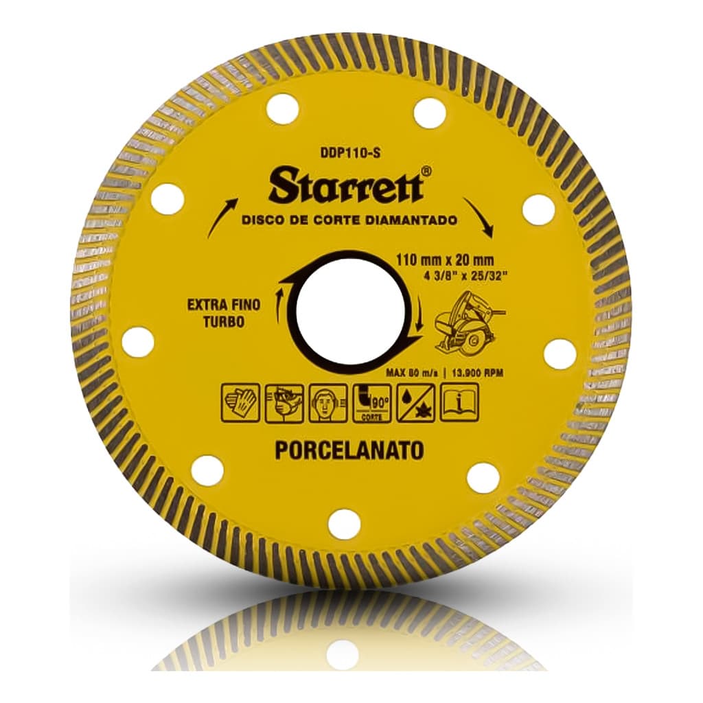 DISCO DE CORTE DIAMANTADO P/ PORCELANATO 110 X 20MM CATEGORIA STARRETT