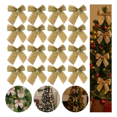 Laços De Juta 10cm Enfeite Arvore Natal Premium Marrom claro qualidade luxo decoração natalina premium brilhante glitter
