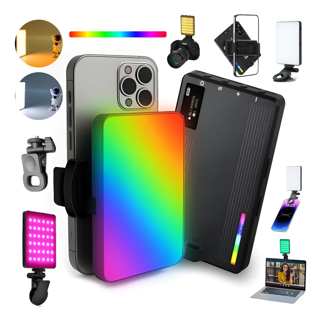 Luz Preenchimento Led Rgb Para Portátil Fotografia Celular