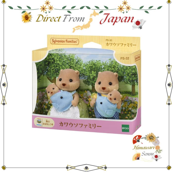 Figuras Da Família EPOCH Sylvanian Otter Family FS-32 Direto Do Japão
