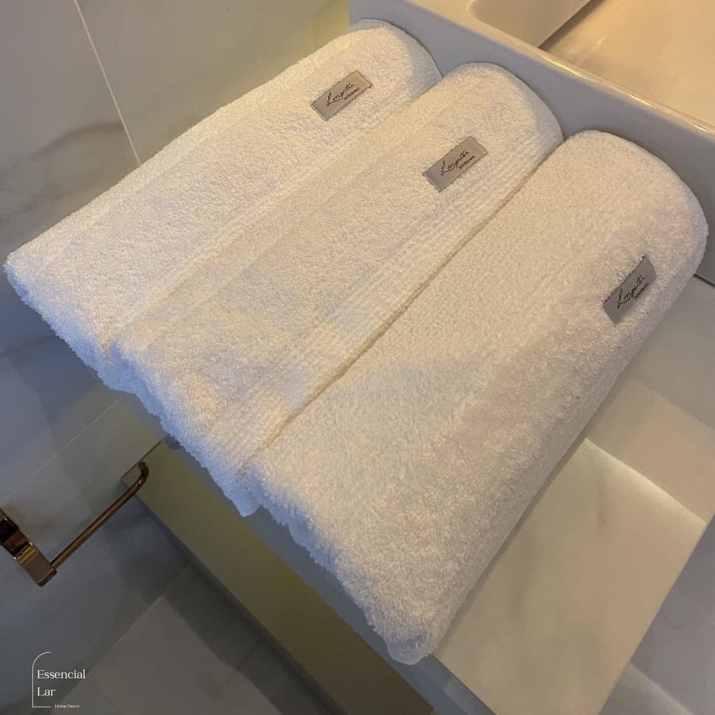 Jogo Hotel/Kit 3 Toalhas de Banho Gigante Grossa Macia Felpuda Alta Absorção Super Luxo Premium 100% Algodão