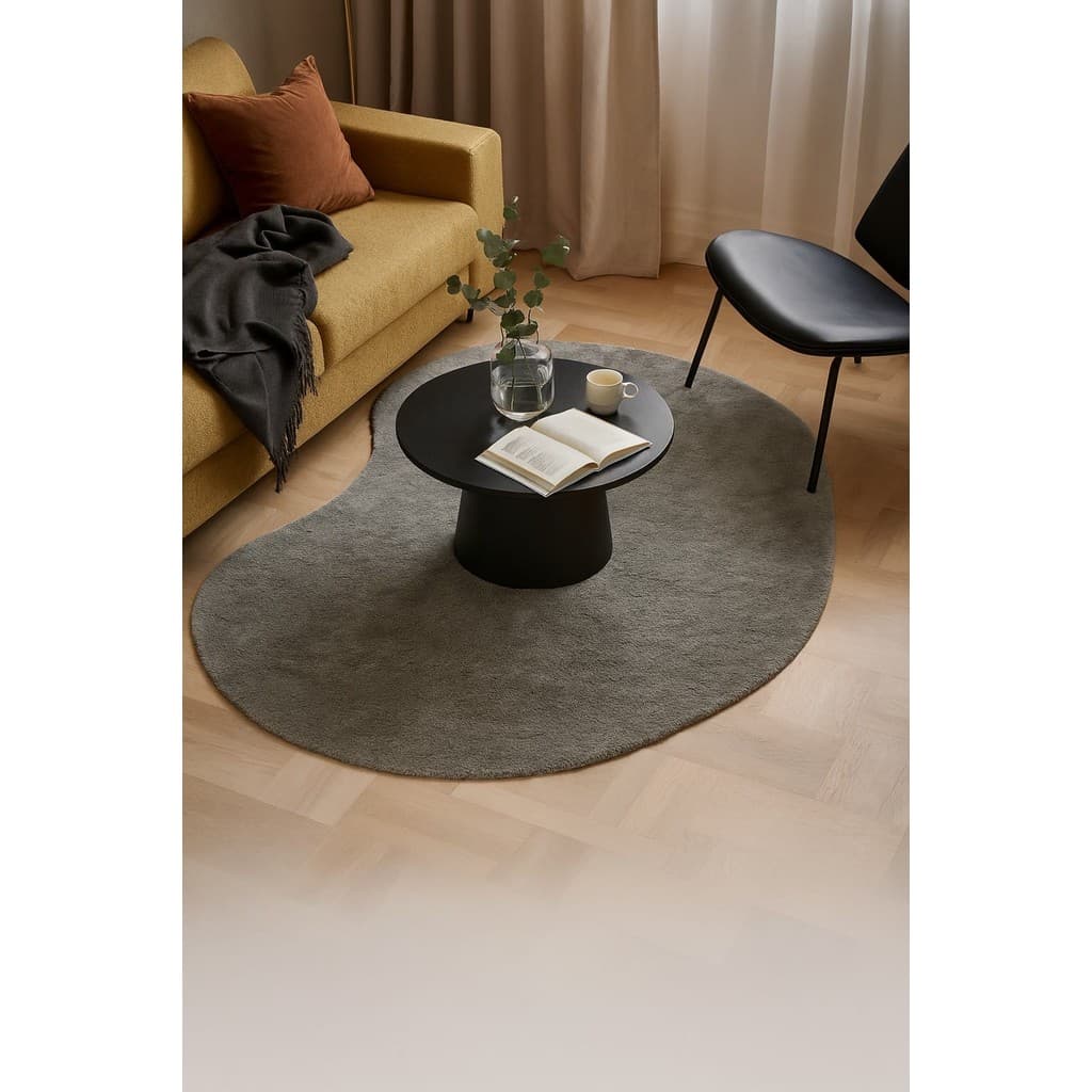Tapete Orgânico Oval Tendencia na Decoração 2,5 mts Cinza