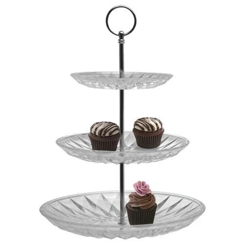 Suporte Prato Porta Doces Bolo Cupcakes Vidro 3 Andares e 2 Andares