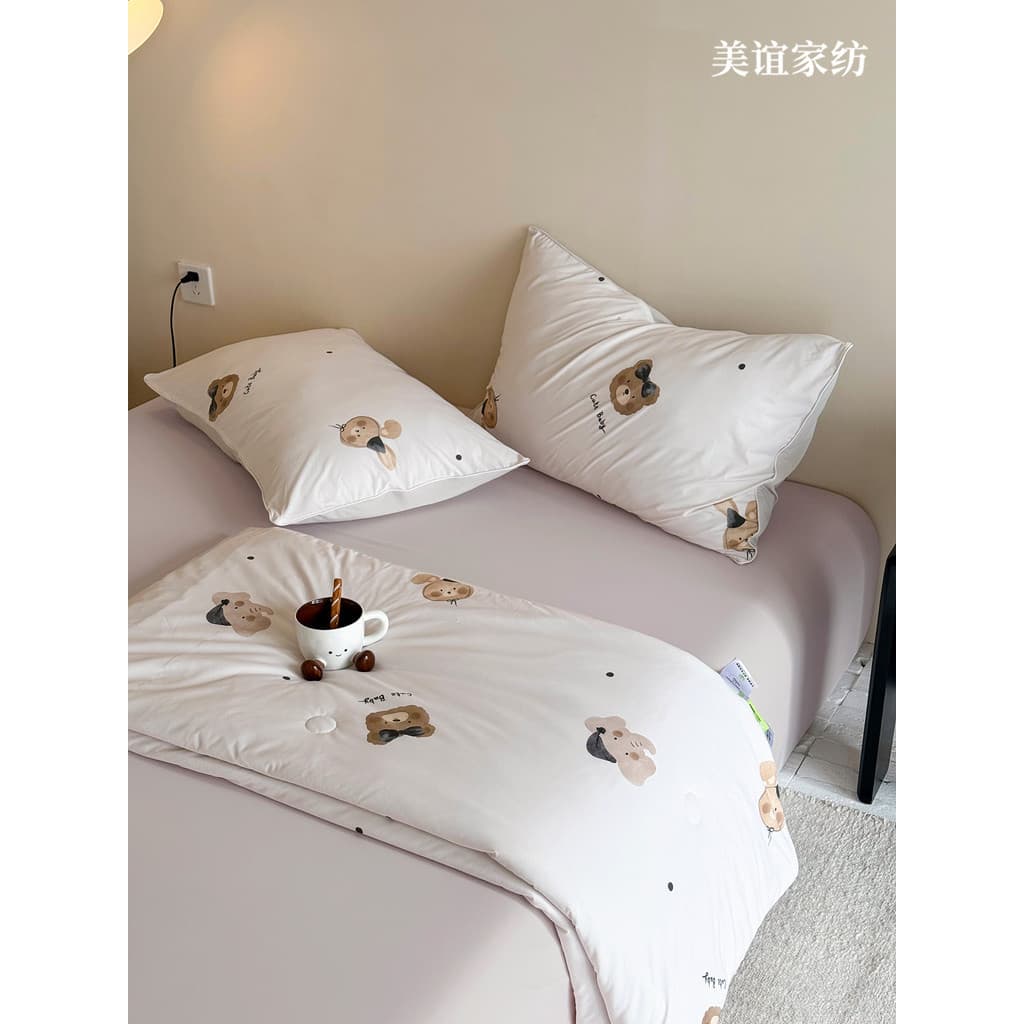 Meiyi|Colcha infantil de seda legal, desenho animado, verão, tecido de amônia, nu, dormir, seda gelada, colcha fina, dor