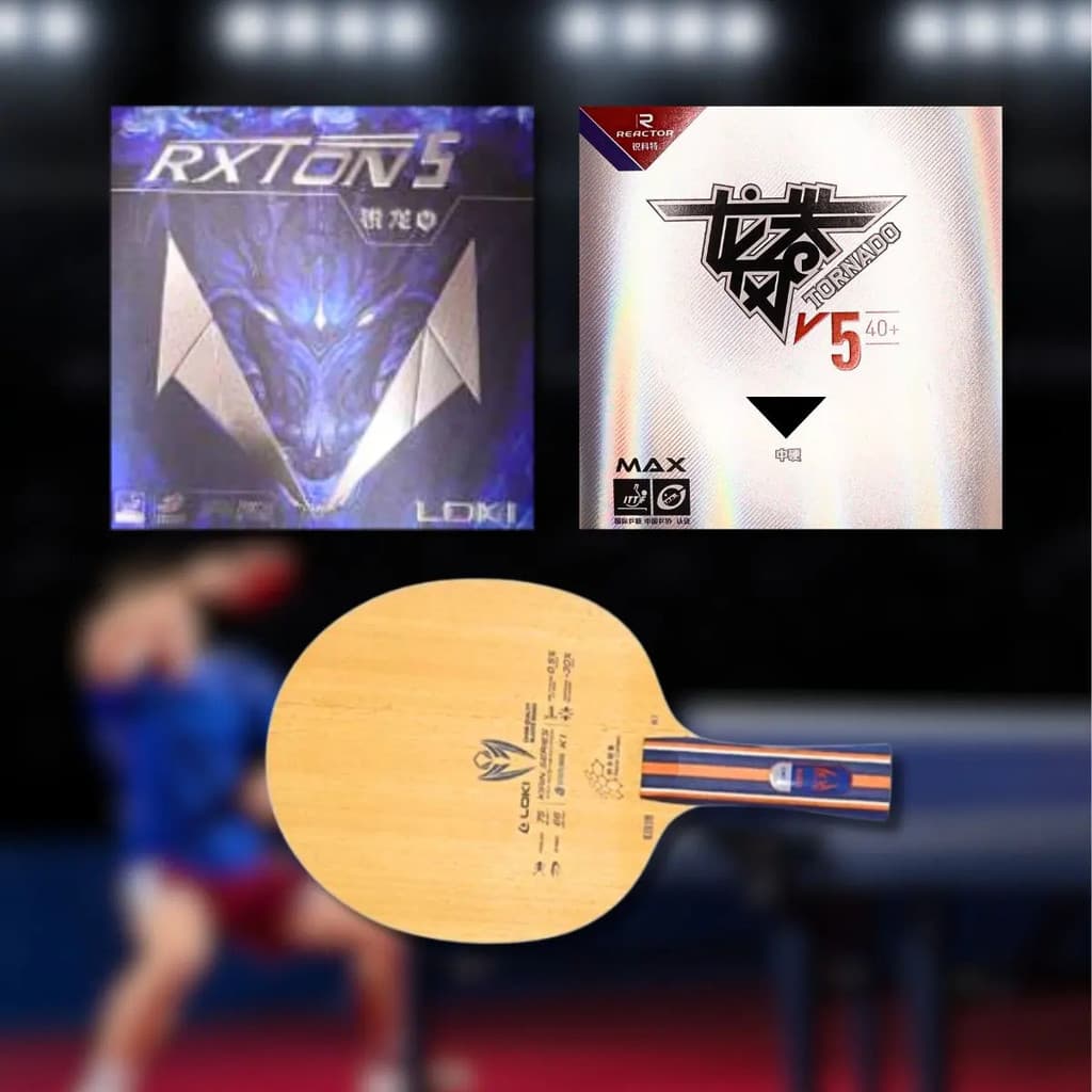 Combo K1 Classica Rxton 5 + Reactor Tornado Tênis Mesa Preta E Vermelha Fl (côncavo)