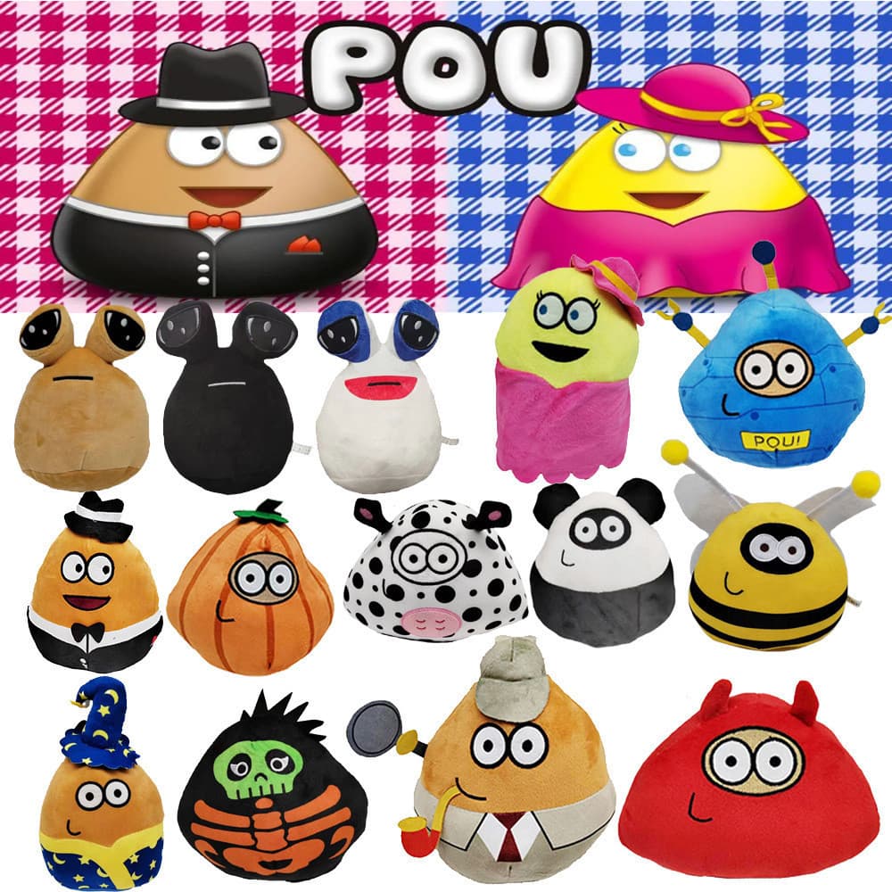 Brinquedo de pelúcia Pou de 22cm, meu alienígena de estimação, versão macia para crianças QJE1