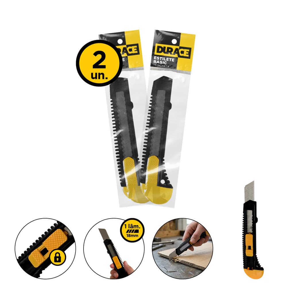 Kit Estilete 18mm 2un Alta Durabilidade