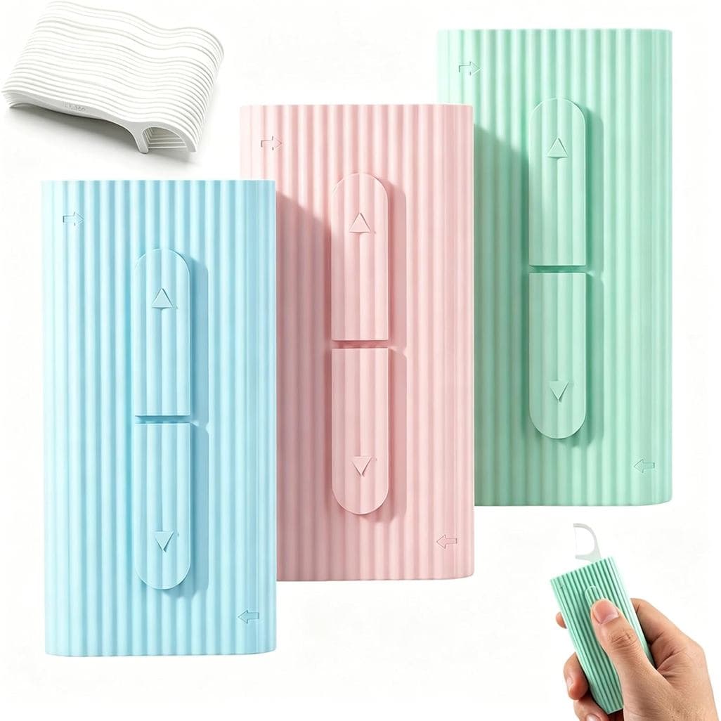 Caixa portátil para fio dental de 3 peças, dispensador automático de fio dental portátil, usado para limpeza dos dentes