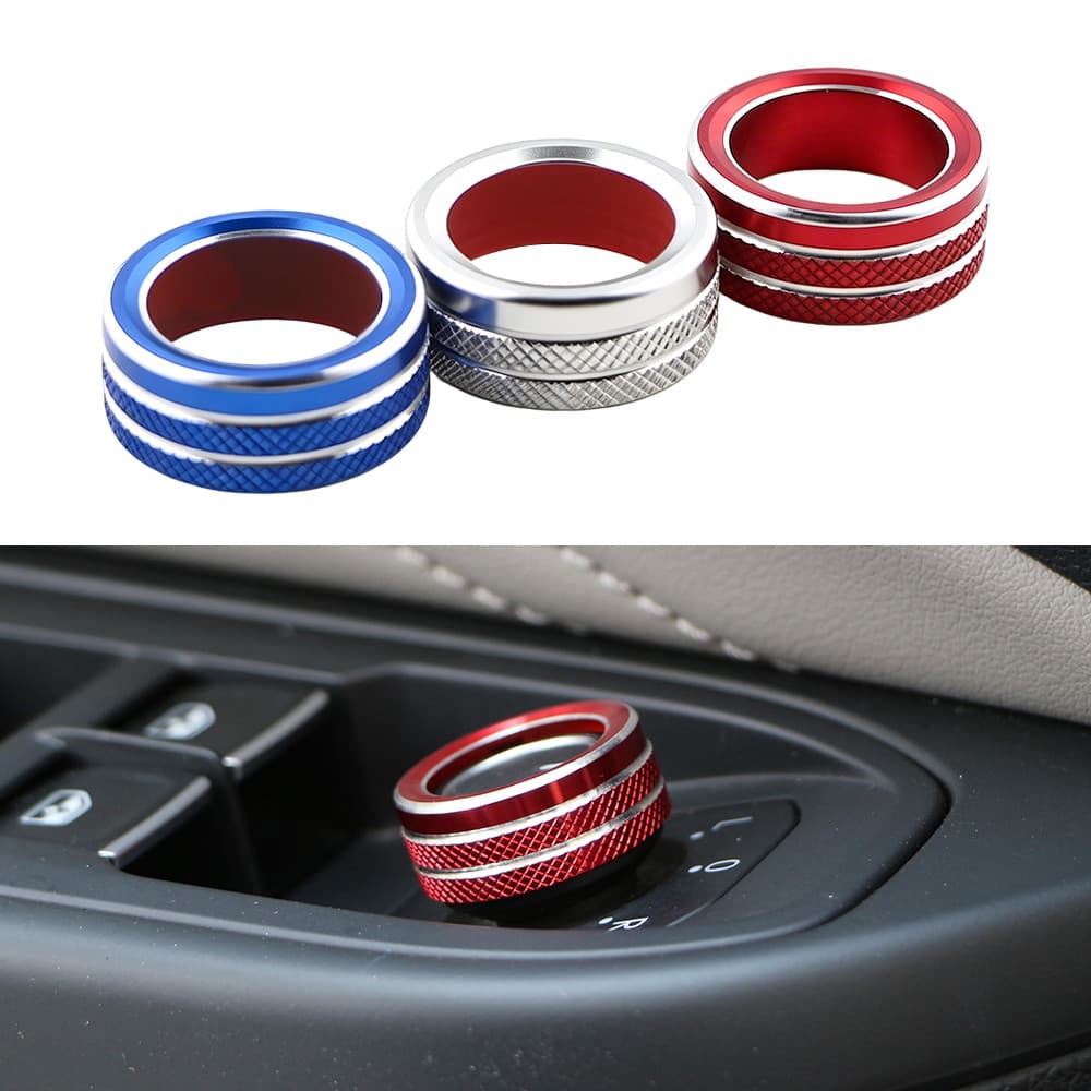 Liga De Alumínio Espelho Retrovisor Botão Ajuste Capa Decorativa Para Volkswagen VW POLO GTI GOLF 4 5 6 7 8 Assento Ibiz
