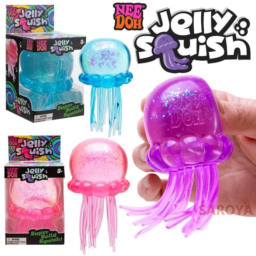 Schylling NeeDoh Jelly Squish Super Squishy Glitter Cheio Medusa Fidget Toy Sparkle Stress yuneaph