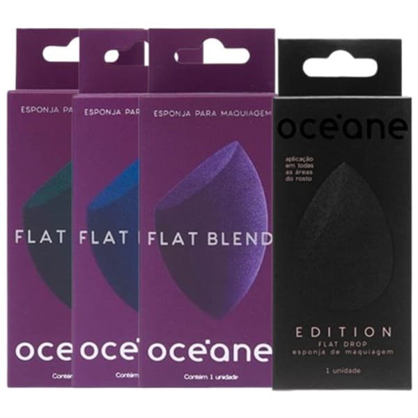 Esponja de Maquiagem Profissional Océane Hidrófila Sem Látex Flat Blend