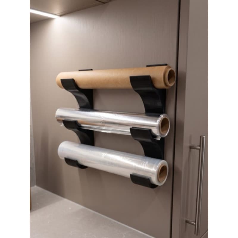 Suporte Papel Alumínio Filme Plástico Organizador Cozinha Parede Prático Resistente Fácil