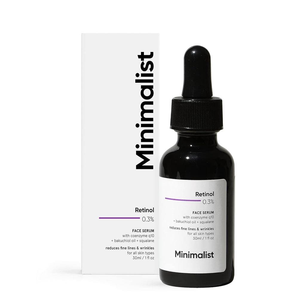 Sérum Minimalista com Retinol 0,3% para o Rosto |   Sérum Noturno para o Rosto com Esqualano e Bakuchiol para Antienvelh