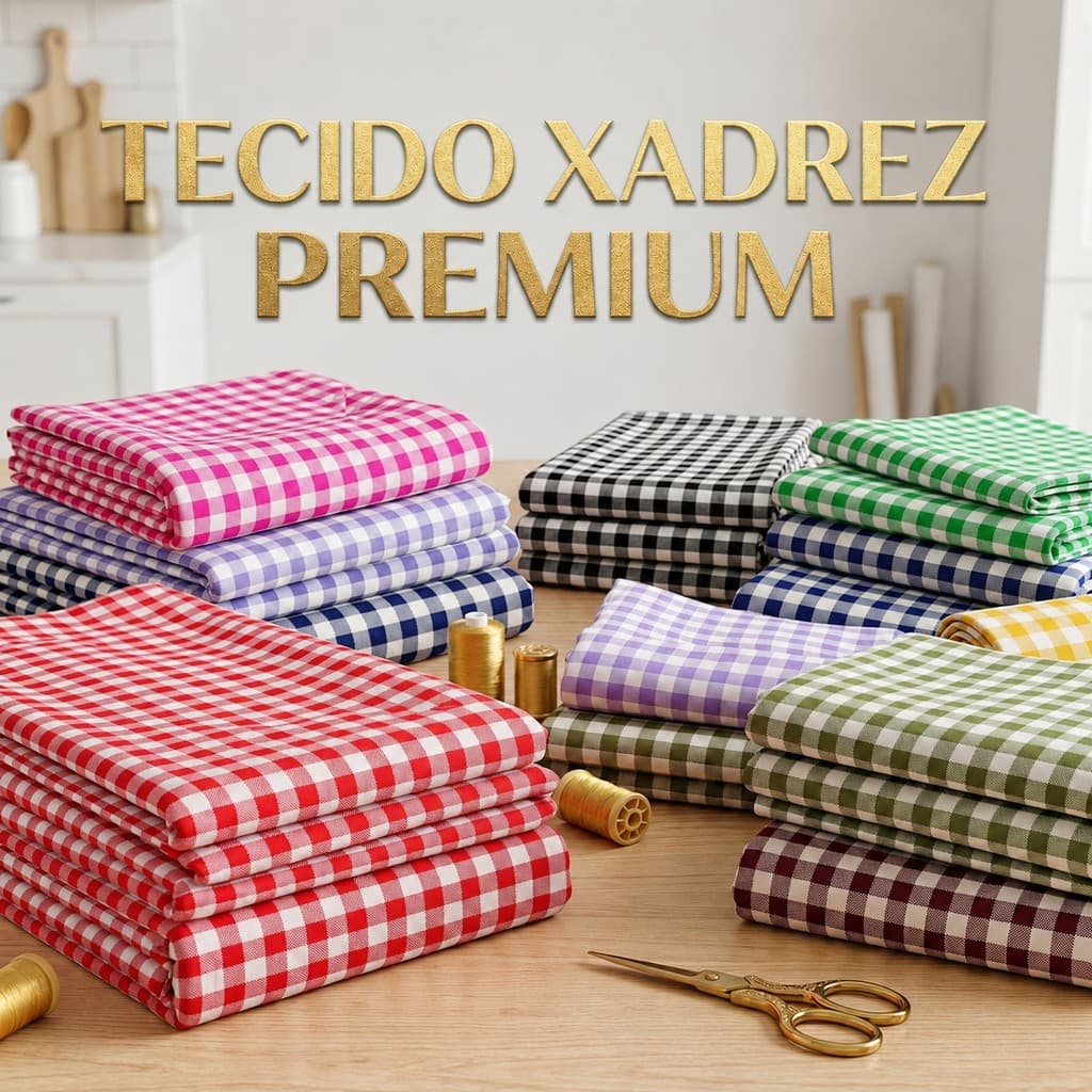Tecido Xadrez para Toalha de Mesa - Ideal para Decoração de Festas, Cozinha Jantar Artesanato Tecido Decorativo