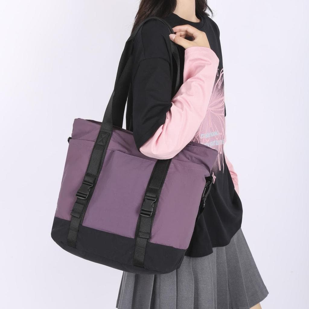 Sacola de grande capacidade outono inverno novo estilo feminino simples Commuter um ombro Yoga ginásio saco todos @