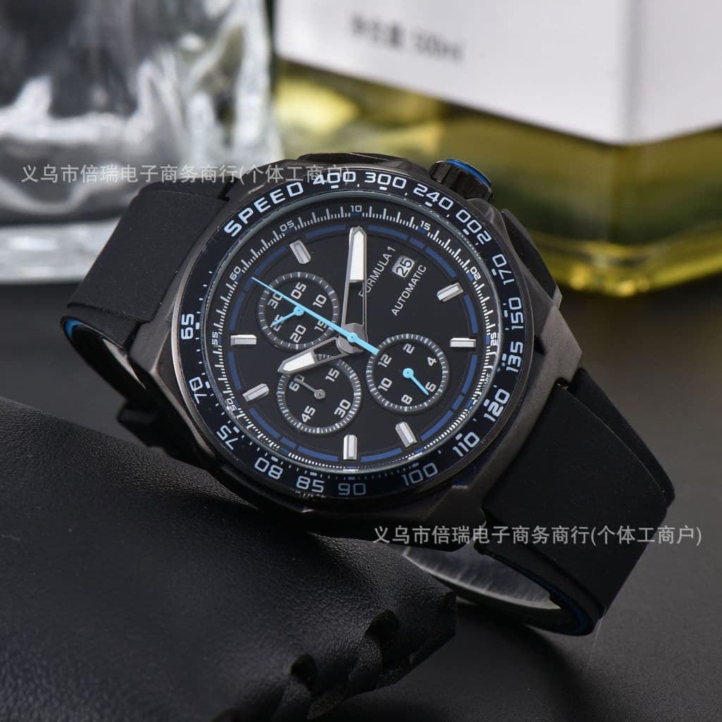 2025 Relógio masculino Casual quartzo Silicone Taijia estilo 6 ponteiros#6622