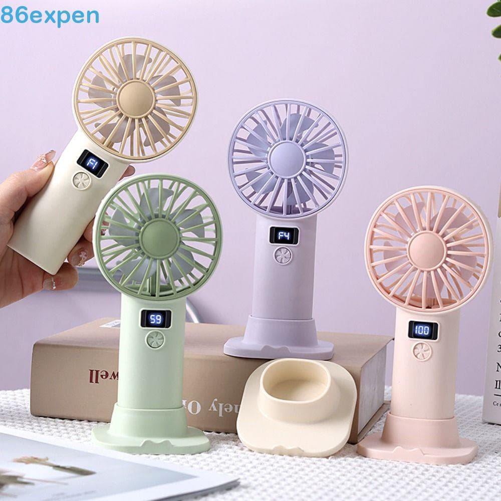 Ventilador Com Display Digital EXPEN1 , Mini Portátil Base Estável De Tamanho , De Mesa Compacto