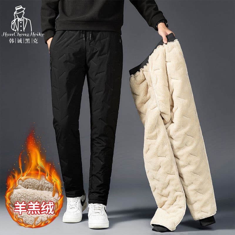 Nordeste calças de algodão dos homens inverno calças quentes Sweatpants calças casuais soltas tamanho grande mais veludo