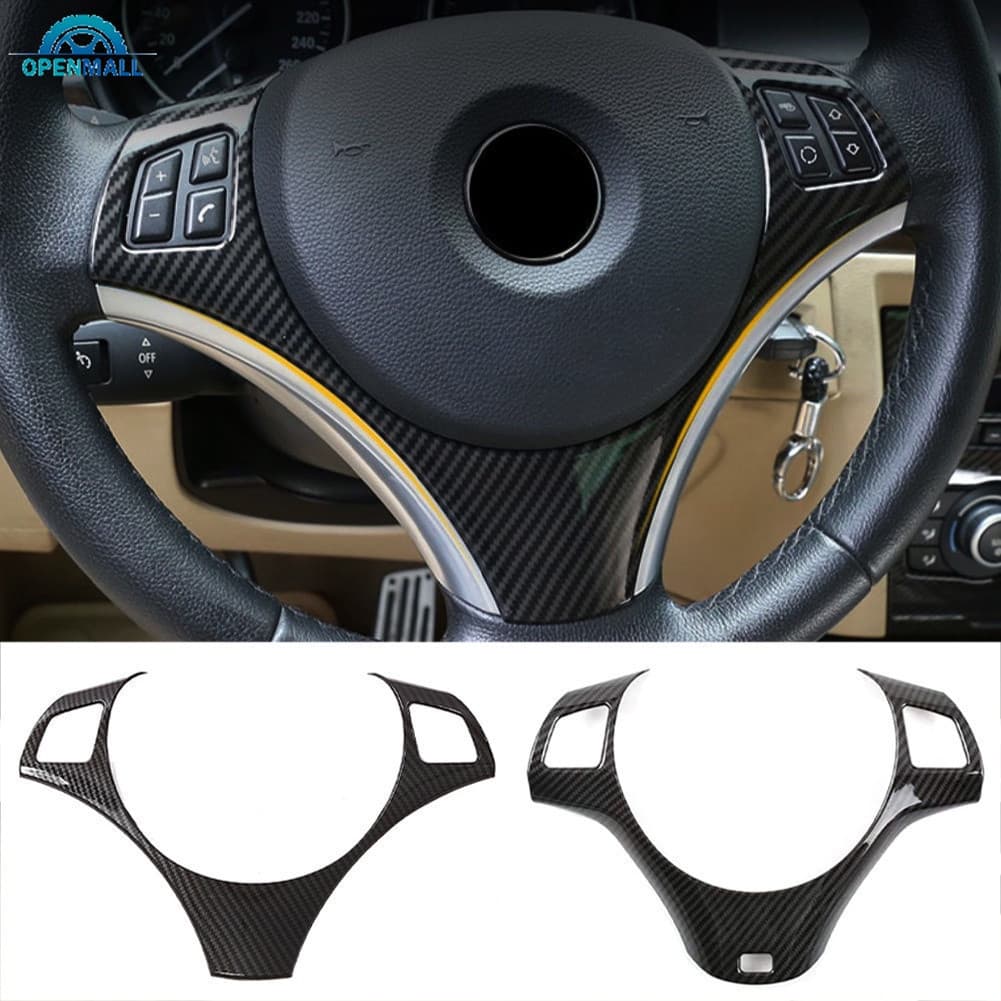 OM Painel De Direção Do Volante Carro Em Fibra De Carbono Acessórios De Decoração Da Tampa Adesivo De Moldagem Para BMW