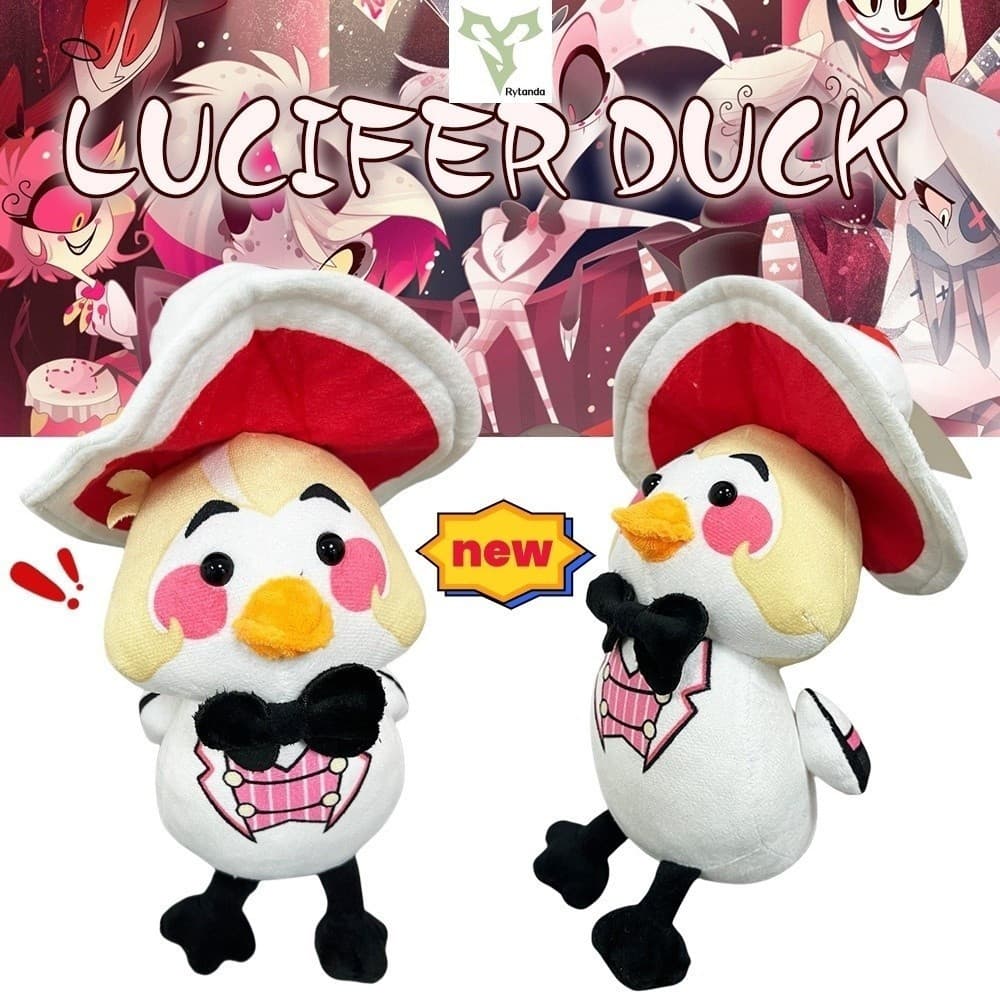 ✨ Em Estoque Novo Kawaii Hazbin Hotel Peluches De Pelúcia De Animais Recheados Fat Big Alastor Lucifer Duck Decorações A