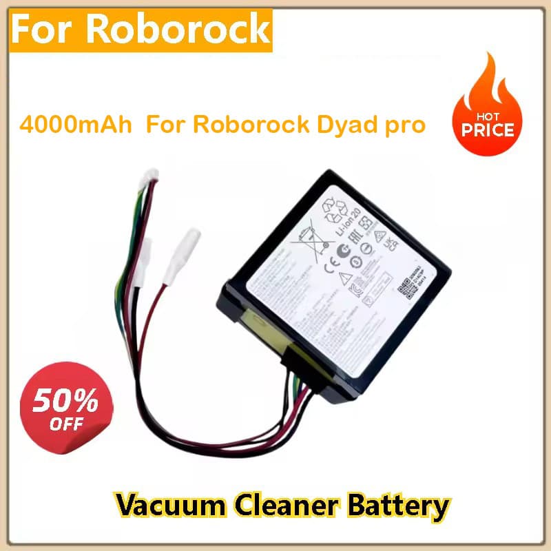 Bateria De Substituição De 4000mAh Para Aspirador De Pó Roborock Dyad pro De Alta Qualidade