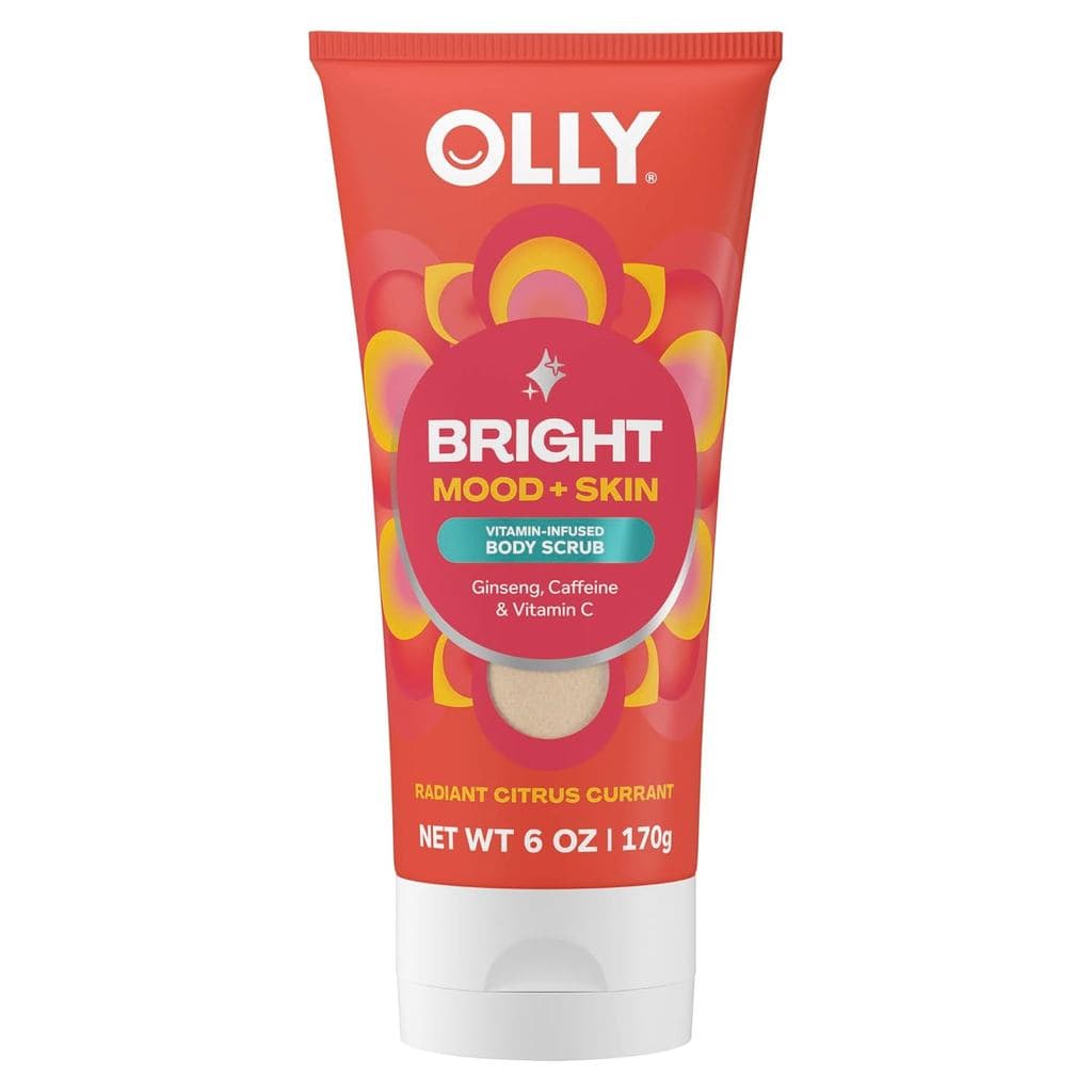 OLLY Bright Body Scrub com Ginseng, Cafeína e Vitamina C – Esfoliante Nutritivo para Reparação da Barreira, Aroma de Cer