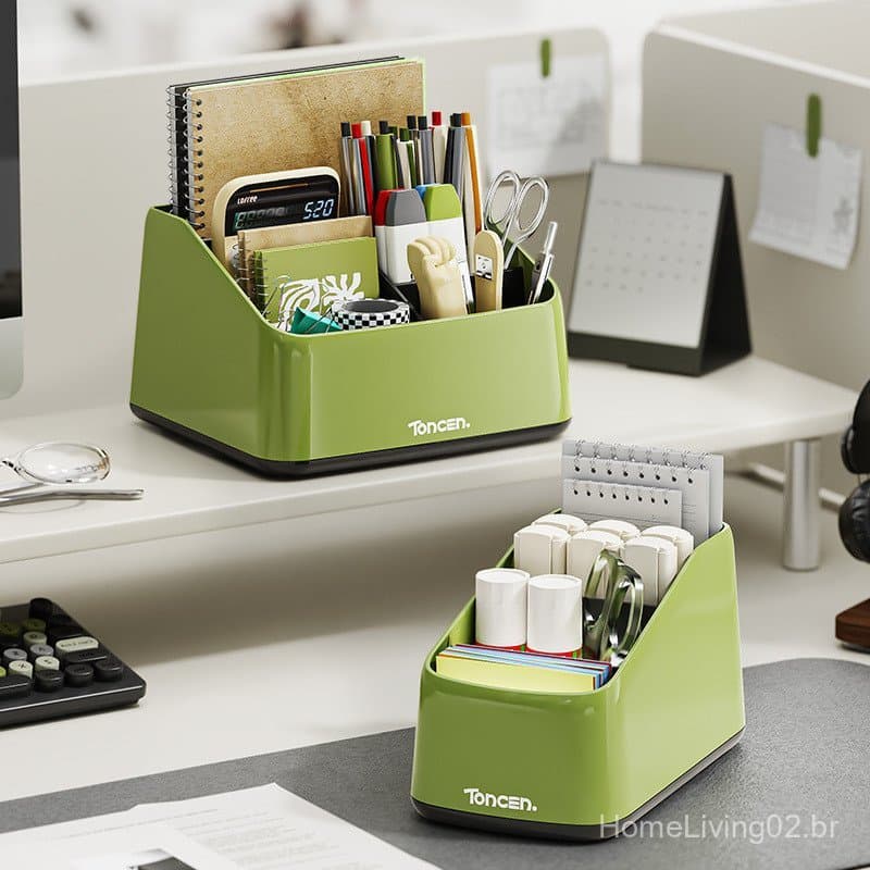 Caixa de Armazenamento para Mesa de Escritório, Porta-Canetas para Sala de Estar, Organizador de Grande Capacidade, Caix